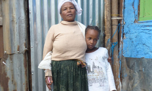 Aselefech in Ethiopia with her granddaughter