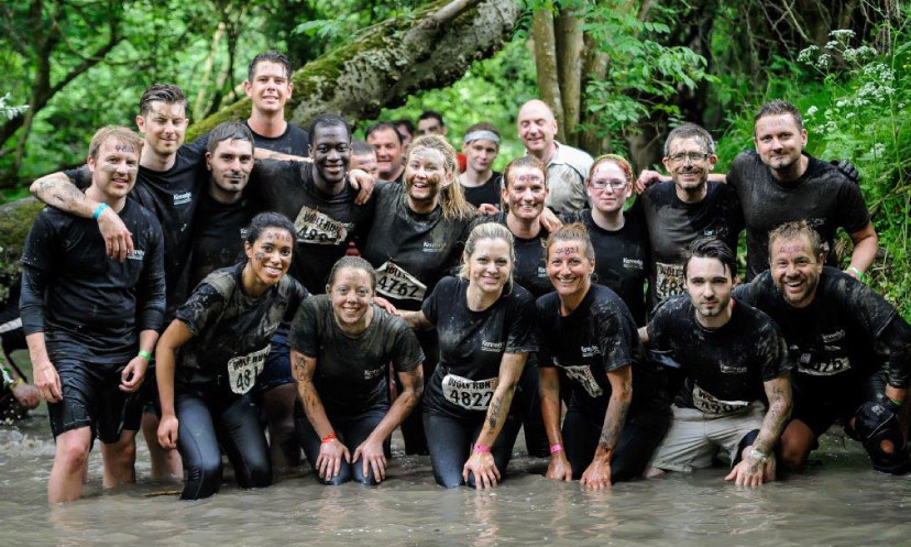 Staff at Kennedys Law after doing a Wolf Run for Age International 