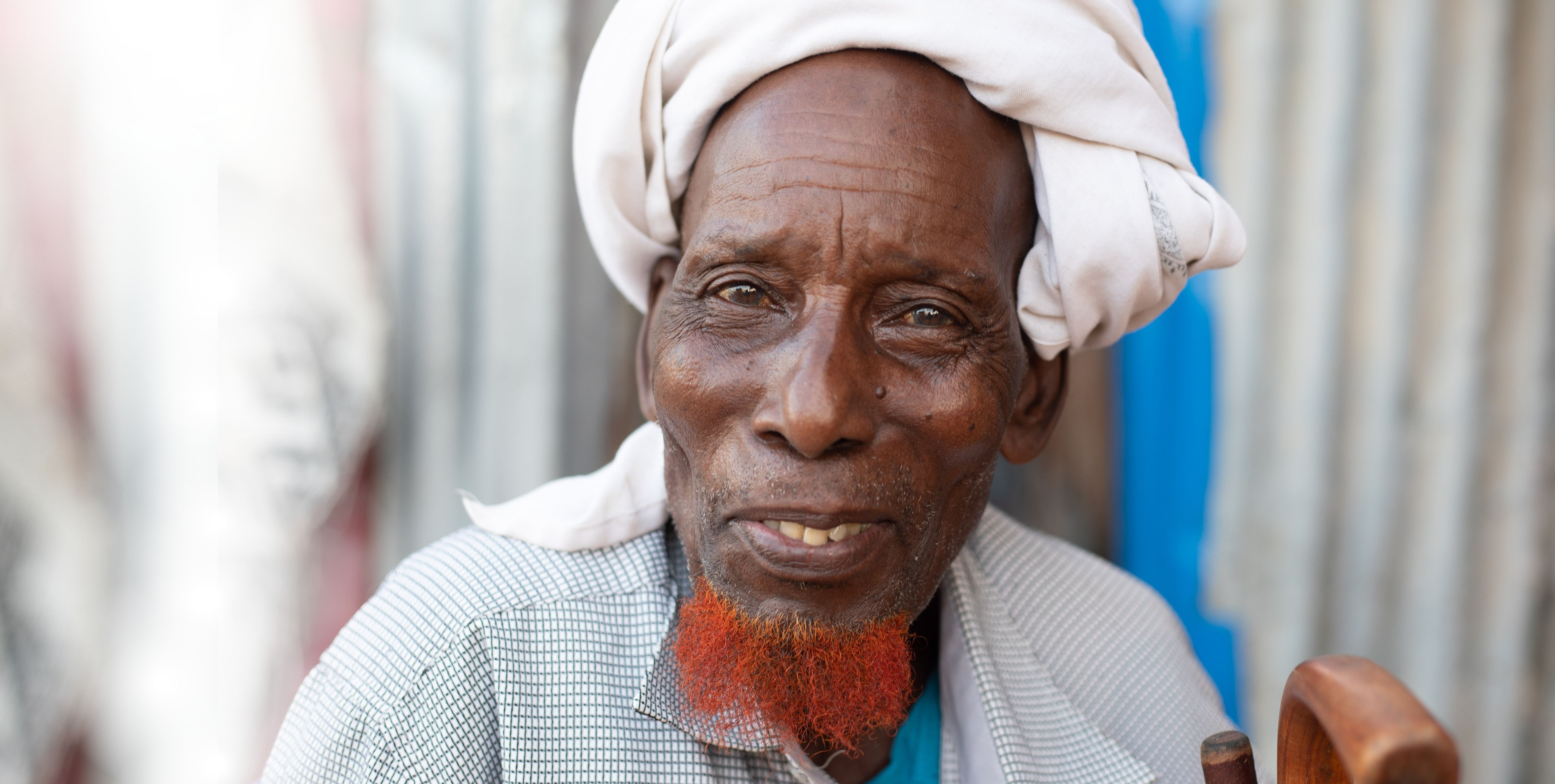 An older man affected by the drought in East Africa